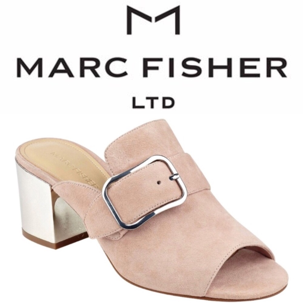 Marc Fisher Blush Pink Suede Slide Mule Size 7